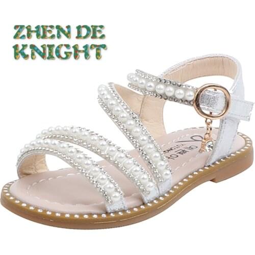 Girl Sandals Summer Fashion Kids Baby Girls Bling Rhinestone Princess Single Sandals For Little Big Girls Shoes