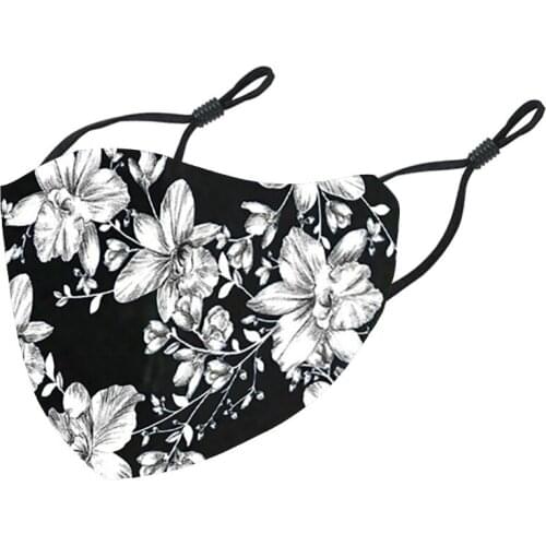 Women Flower Print Face Mask Mascarillas Halloween Cosplay Activated Carbon Mondmasker Outdoor Mouth Masks Masque Mondkapjes