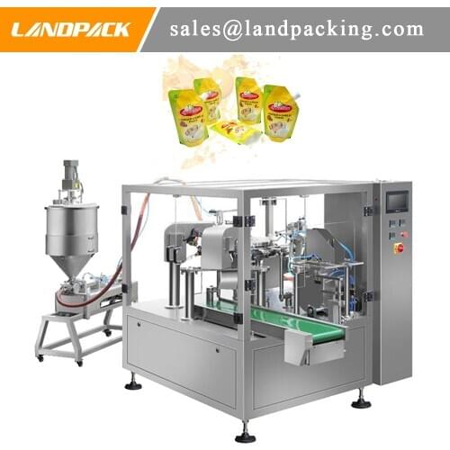 Ginger Garlic Paste Spout Pouch Filling Machine Liquid Sauce Multi-Function Rotary Packing Machine