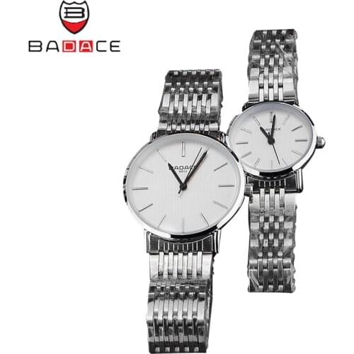BADACE Lovers Fashion Casual Ultra Thin Quartz Watch For Men Women Watches Stainless Steel Waterproof Mens Wristwatches 9912