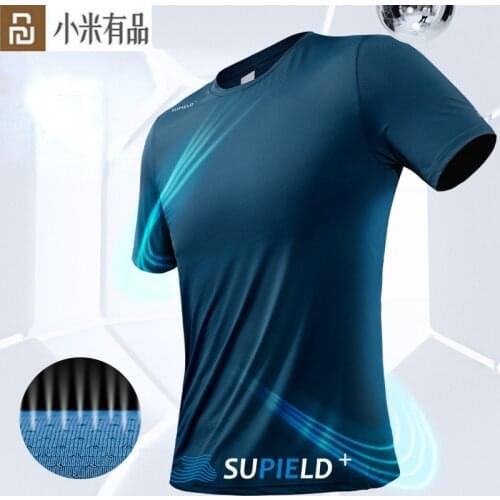 Supield Men Cool feeling exercise fitness T-shirt Summer thin Quick dry Round neck T-shirts for xiaomi youpin