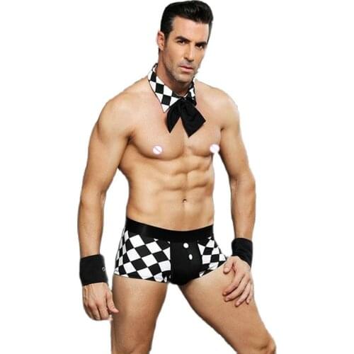 Hot The European Style Mens Sexy Maid Costume Erotic Lingeries With Accessorie Charming Underwear Fantasy Apparel For Male