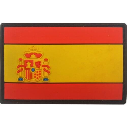 Spain PVC Flag Sticker Waterproof Patch Outdoor Tactical Shoulder Stickers Armband Stickers Clothes Backpack Cap White Luminous