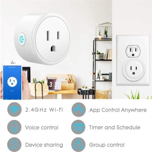 US Smart Plug Socket Power Tuya Google Home Alexa Support Voice Control Home Use Smart Life Wifi Electrical Socket Power Plug