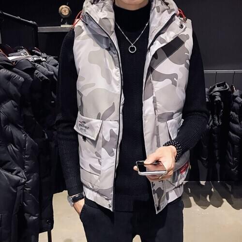 New Style Handsome And Thickened Camouflage Hooded Cotton Padded Jacket With Work Clothes Vest And Jacket With Cotton Vest