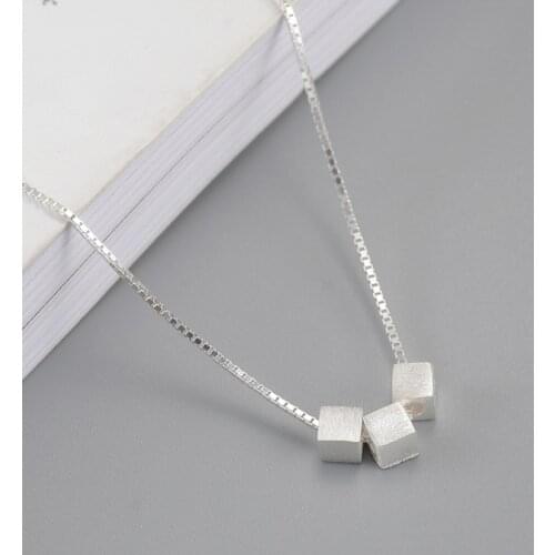 REETI New Arrivals real 925 Sterling Silver Three squares Necklaces Pendant Hot Sale Pure Silver Jewelry for Women