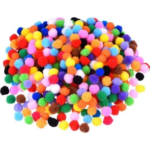 New Pompoms for Craft Making and Hobby Supplies 500 Pieces 1 cm Assorted Colors