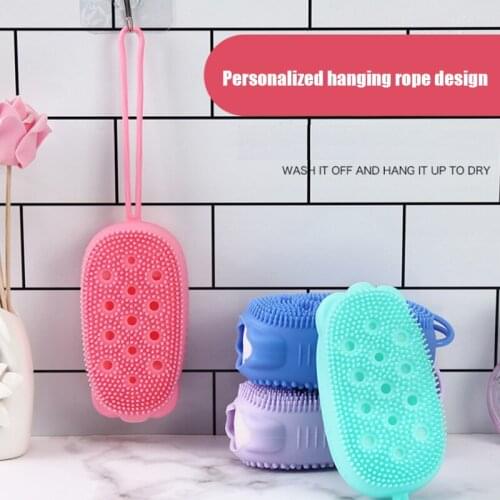 2pcs Exfoliating Silicone Body Scrubber Double-Sided Bath or Shower Body Brush Silicone Loofah with Built-in Sponge SK88