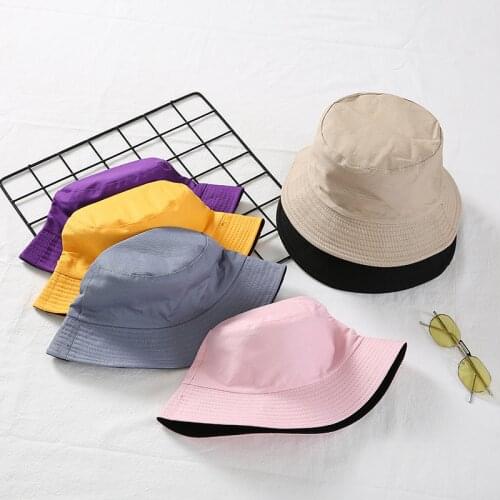 Double-sided Adult Cotton Fisherman Hat Unisex Fashion Simple Wild Sunhat Outdoor Travel Bucket Cap Beach Summer