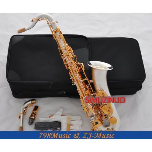 Professional C Melody Saxophone Satin Silver Plated sax Abalone Key +Case