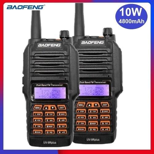 2PCS BAOFENG UV-9R PLUS 10W Waterproof Walkie Talkie Upgraded UV 9R Radio Transmitter VHF UHF Marine Ham CB Radio 9R Transceiver