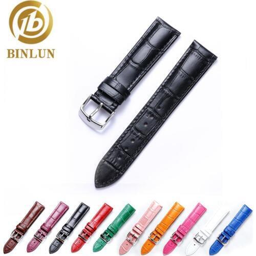 BINLUN Mens Genuine Leather Watchband for Tissot Womens Watch straps for Seiko 12mm 14mm 18mm 22mm Watch Accessories Watch Belt