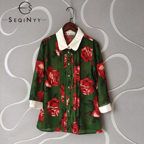 Зеленые блузки SEQINYY China At AliExpress