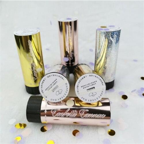 Wedding Decoration 6 PCS Rose Gold Spring Firework Tube Handheld Mini Salute Wedding Macaron Spray Tube Confetti Tube