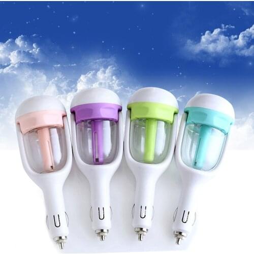 Led 12v Car Steam Humidifier Mini Air Purifier Aroma Diffuser Air Freshener Purifier Aromatherapy Essential Oil Diffuser