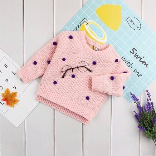Baby Girls Sweaters Spring Newborn Boys Long Sleeve Knitwear Tops Fashion Dots Crocheted Toddler Infantil Knitwear Children Wear