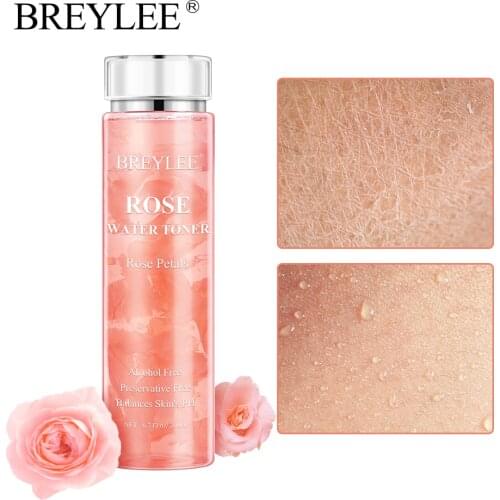 BREYLEE Rose Water Toner Hyaluronic Acid Moisturizing Serum Hydrating For Large Pores Dry Skin Dark Firming Skin Care 200ml