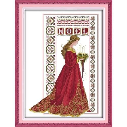 Cross Stitch Patterns Kits Angel (2) Printed 14CT 41x53CM Women Embroidery Needlework Sets DIY Crafts Home Decorations Paintings