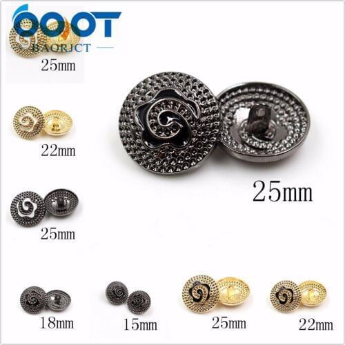 OOOT BAORJCT 178094,10pcs/Lot,15/18/22/25mm High quality classic fashion metal buttons clothing accessories DIY handmade