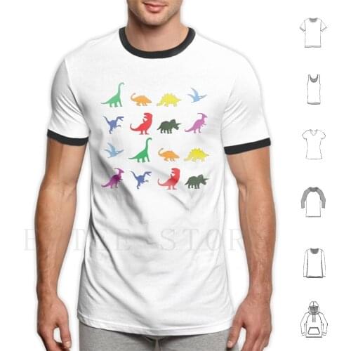 Fun Dinosaur Pattern T Shirt DIY Big Size 100% Cotton Dinosaur Dinosaurs Dino Dinos Tyrannosaurus Rex T Rex Pterodactyl