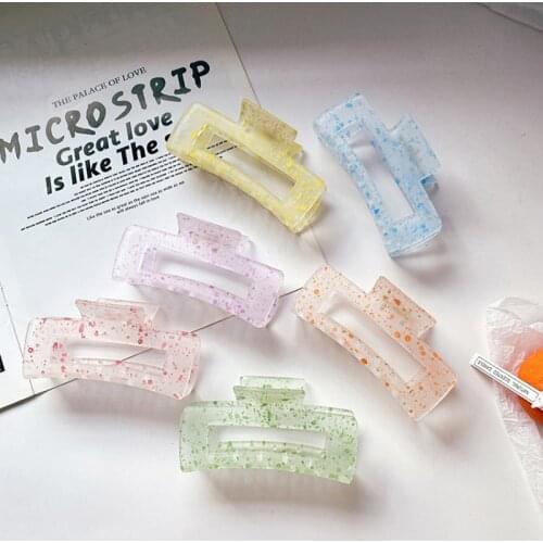 Korean Women Elegant Matte Dots Geometric Plastic Hair Claw Vintage Hair Clips Headband Hairpin Fashion Hair Accessories Gifts