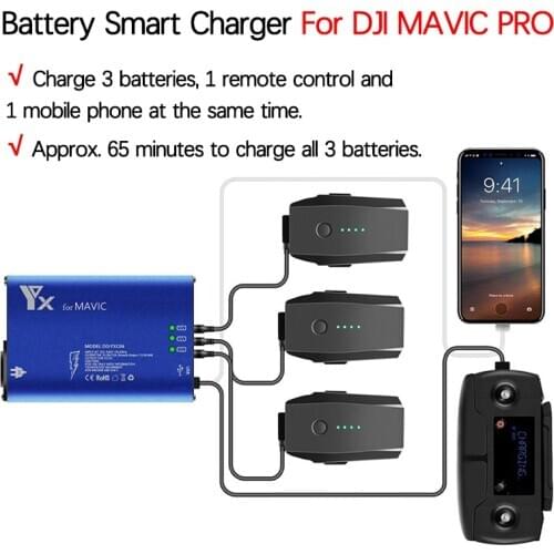 For DJI Mavic Pro Platinum Drone 5In1 Multi Fast Smart Battery Charging Hub Home Charger USB Charging Remote Control Accessories