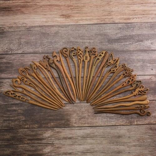 Green Sandalwood Hair Pins Hair Sticks Wood Ancient Handmade Wooden Hairpins Girl Vintage Style Hair Accessories Girls Hairpins