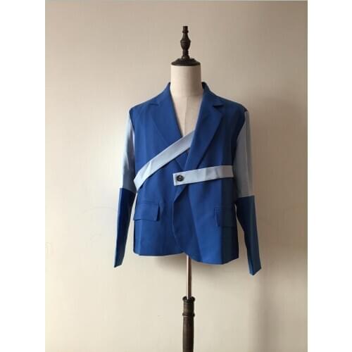 S-6XL!!2020 Original design stripes irregular binding men vintage suit jacket spring and autumn