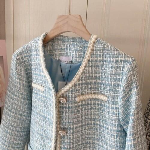 2021 Tweed Jacket Vintage Fashion Suit Outwear Jacket Women Female Channel Jacket Blazer Manteau Femme Feminino Coat Tweed