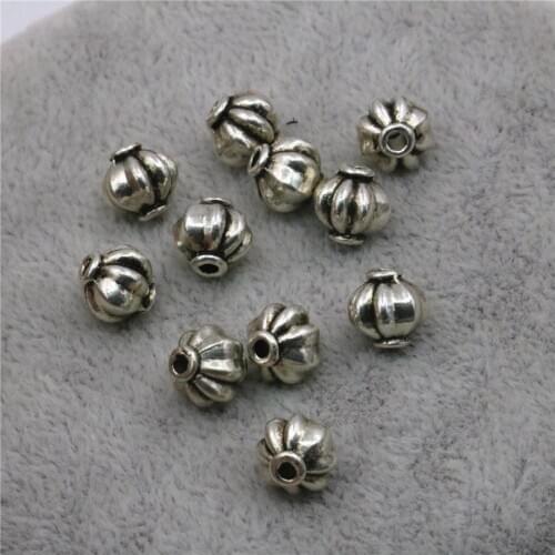 10PCS Hot Accessory Carved Flowers Copper DIY Finding Metal Lucky Loose Round Beads Ball Crafts Jewelry Making Girls Gifts 8mm