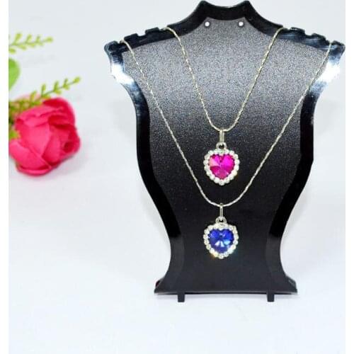 12cm Mini Plastic Necklace Pendant Display Holder Jewelry Earring Display Stent Set Holder Stand Black White clea