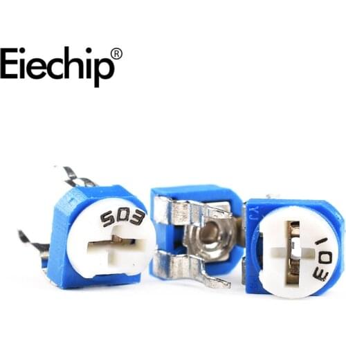 20pcs RM065 Trimmer Potentiometer 100 200 500 ohm adjustable potentiometer 1K 2K 5K 10K 20K 100K 200K 500K 1M Variable Resistors