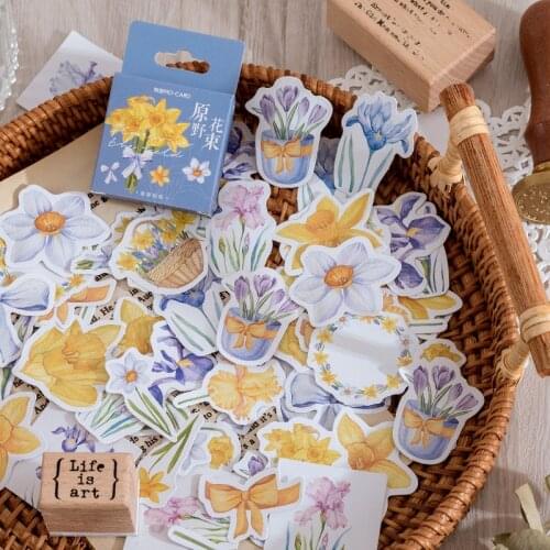46pcs/pack Field bouquet Self-adhesive Stickers For Diary Calendar Albums Decoration Scrapbook Planner Journal Child Diy Toy