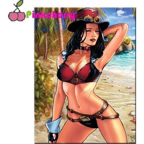 5d diamond painting Portrait Lady full diamond cross stitch diamond embroidery Sexy Sea Beach Girl handicraft home decor k1230