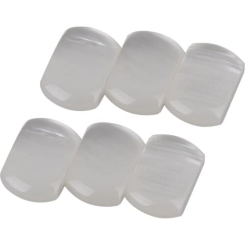 6 White Pearloid Acrylic Buttons For Guitar Tuner Machine Heads Tuning Keys