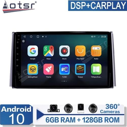 6+128G Android Radio Car Multimedia Video Player For Toyota RAV4 2019 navigation GPS IPS screen PX6 No 2 Din AutoRadio
