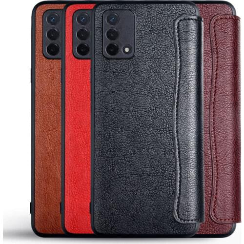 Wallet Case For Oppo A74 A54 A94 Coque Pu Leather Simple No Magnet Flip Cover With Card Slot For Oppo A74 A54 A94 Case Funda