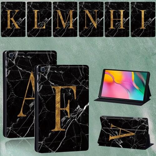 Case for Samsung Galaxy Tab A SM-T290 T295 2019 8.0 Inch Black Marble Series Anti-fall Tablet Cover+ Free Stylus