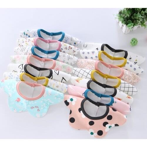 Baby Bib Cotton Wool Waterproof Bib Rotatable Baby Saliva Towel Stuff Feeding Bibs Boy Girl Bandana Soft Infant Carechildre