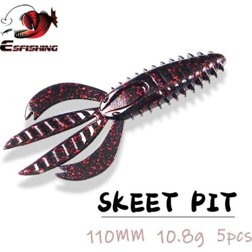 ESFISHING Fishing Soft Lures Bait Skeet Pit Boss 5pcs 110mm Tackle Troll Silicone Bait Pesca Soft Trout Lure Isca Artificial