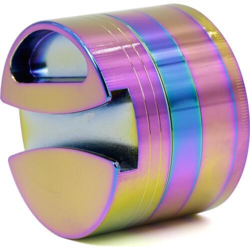 Grinder Diameter 75 MM Zinc Alloy Ice Blue Smoke Herb Grinder Tobacco Spice Crusher Hand Crank Muller Mill Cigarettes Wholesale