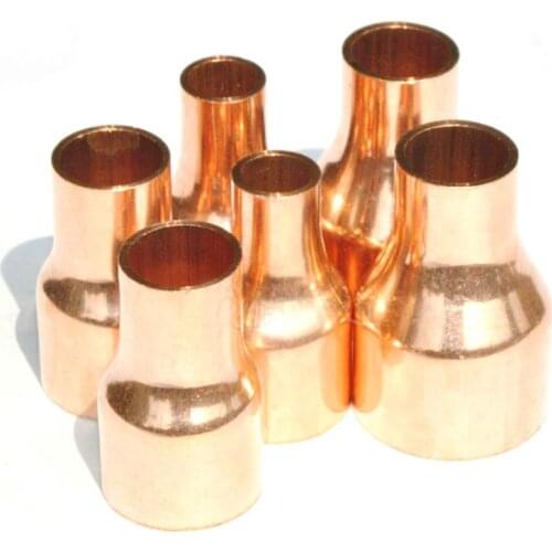 Pure Copper End Feed Reducer Welding Coupling Pipe Connector Fitting Air Conditioner Refrigeration Chiller Plant