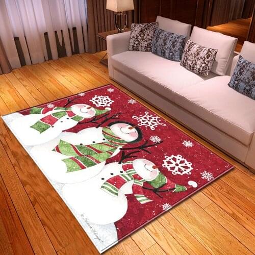 Living Room Carpet Bedroom Kids Bedside Floor Decorative Mat Christmas Pattern Home Bath Hallway Childrens Balcony Non-Slip Rug