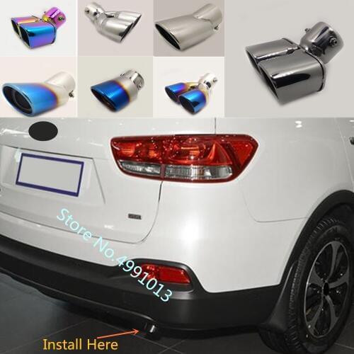 Car cover muffler exterior back end pipe dedicate exhaust tip tail outlet ornament vent 1pcs For Kia Sorento 2015 2016 2017 2018