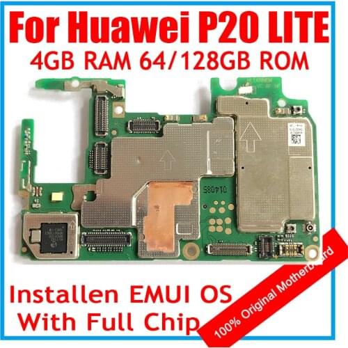 For HUAWEI P20 LITE 100% Clean Replaced Original Motherboard 64GB 128GB ROM 4GB RAM Mainboard Android OS Logic Board With Chip