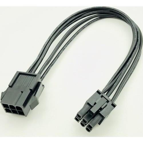 Modular Power Supply Cables 6 Pin to 6 PIN PCI Express Extension Cable Sleeved Cable PC Graphics Card Power Cable Connector 20cm