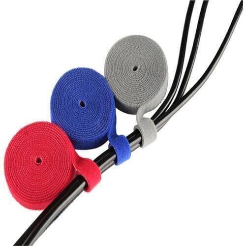 25 Meters/roll Width 1cm magic sticker nylon cable ties reusable wire management cable ties 6 colors to choose from DIY