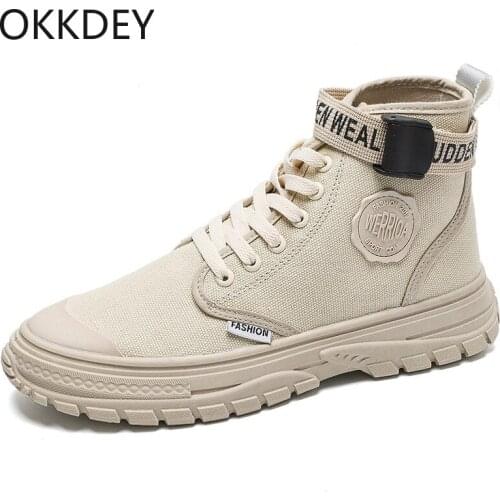 2020 new mens shoes autumn British retro Martin boots Short Boots Mens work clothes canvas high top sports shoes