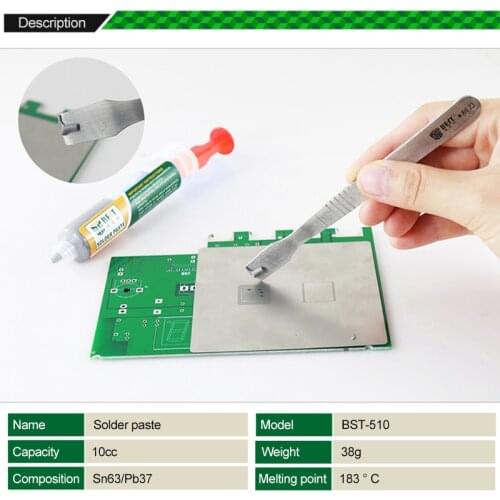 20g BGA Tin Solder Paste Leaded Sn63/Pb37 Syringe Liquid Flux Melting Point 183℃ PCB Repair Stencil Welding Soldering Tool