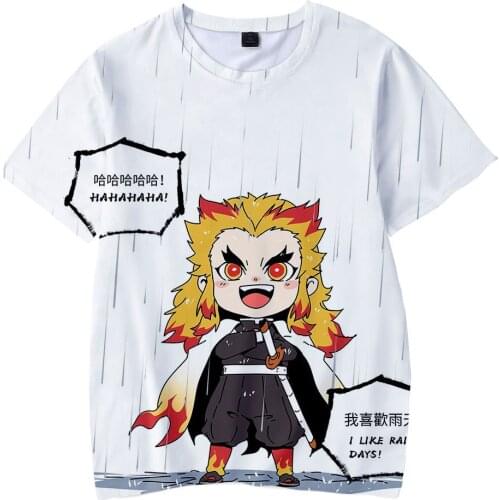 Ghost Blade Printing Personalized T Shirts Children Casual Summer Short-sleeved T-shirt Boys And Girls Wear White Tees Tops Kids